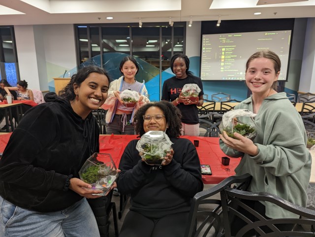 Students at Spooky Terrarium Building 2022
