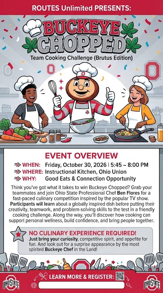 Promotional Flyer for the ROUTES Unlimited Buckeye Chopped event on Friday, October 30, 2026